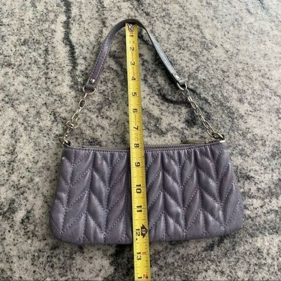 Express Purse Purple Quilted Zip Hand Bag Small Clutch Violet - Picture 4 of 8